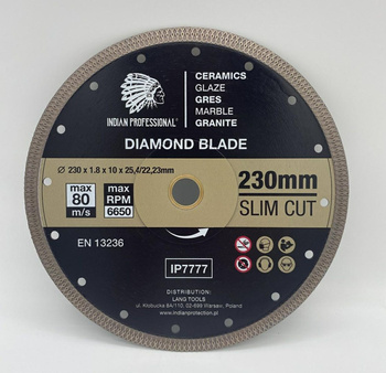 Tarcza diamentowa 230mm Slim Cut IP7777 INDIAN PROFESSIONAL