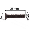 38-021 Śruba M5 do uchwytu wiertarki lewy gwint