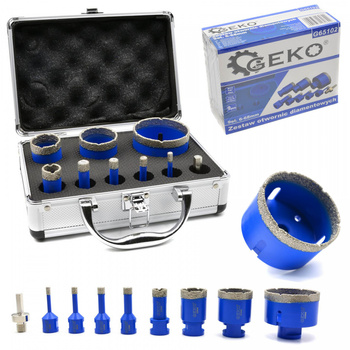 Otwornice diamentowe 6-68 mm M14 do gresu i kamienia G65102 GEKO