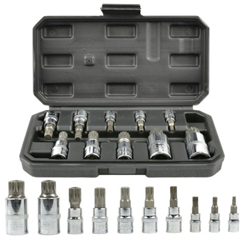 GEKO Zestaw nasadek spline 1/4 3/8 1/2 M4-M18 Zestaw