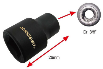 Nasadka 11-kątna do zacisków ciężarówek 3/8 AN040244 JONNESWAY