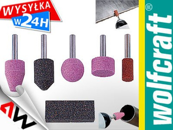 WOLFCRAFT Kamienie szlifierskie 5szt. trzpień 6mm