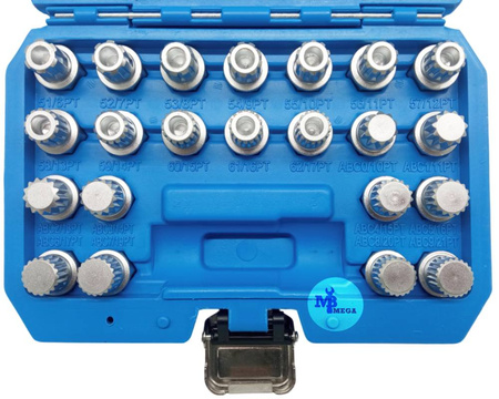 MAGNUS Nasadki do śrub kół złodziejek vw 23szt nasadek