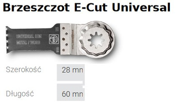 Brzeszczot MT E-CUT uniwersalny bimetal 60x28 mm 63502151250 FEIN