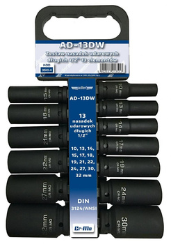 ADLER Nasadki udarowe 13szt.DŁ. / 10-32mm /WIESZAK AD-13DW