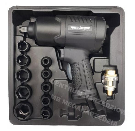 ADLER Klucz udarowy pneumatyczny 1/2" 1590Nm + nasadki
