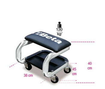 Taboret warsztatowy na kółkach szary 2252G metalowy wygodny BETA POLSKA