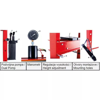 Prasa hydrauliczna 50t warsztatowa z manometrem OK-08.0132 ROOKS