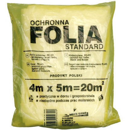 Folia malarska cienka HDPE 4x5 m 20 m2 10645 PAINTO