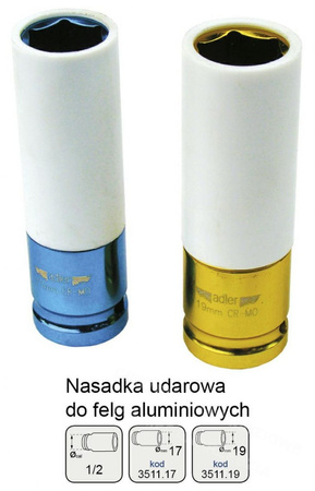 ADLER NASADKA DO FELG ALUMINIOWYCH 1/2" 17mm