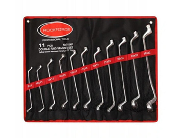 Klucze oczkowe odgięte 11 el RF-5114P 6 do 36 mm ROCKFORCE