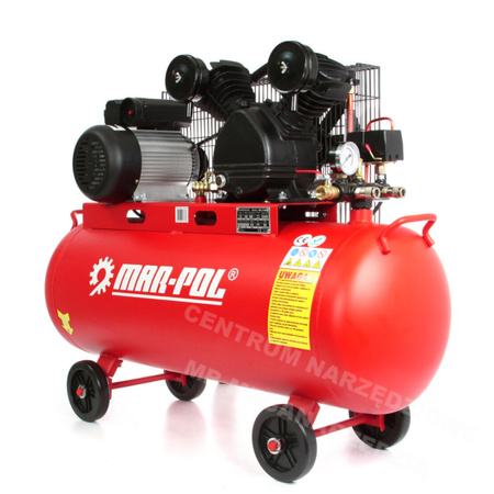 MAR-POL Kompresor olejowy 100L V2 dwutłokowy