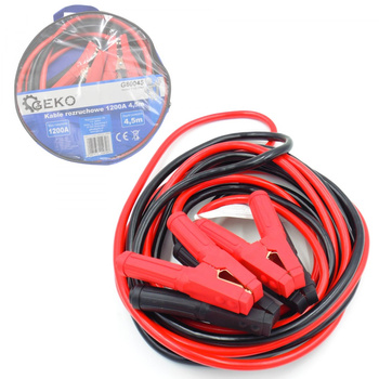 Kable rozruchowe 1200A 2x4,5 m mocne zaciski G80045 GEKO