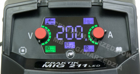 Półautomat spawalniczy Migomat inwertorowy PRAKTIK MIG 211 SYNERGIC LED