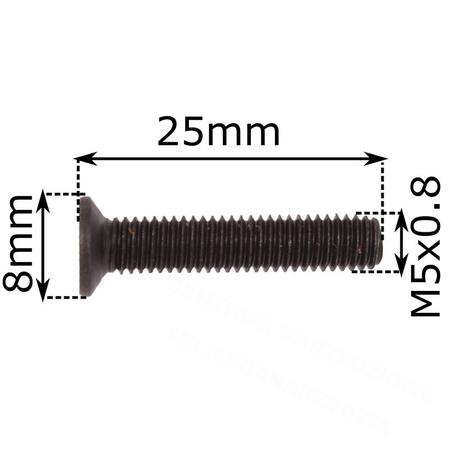 38-021 Śruba M5 do uchwytu wiertarki lewy gwint