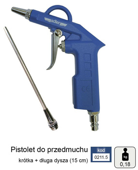 ADLER PISTOLET DO PRZEDMUCHIWANIA 2cm+15cm