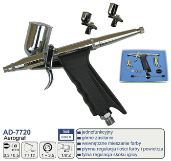 ADLER Aerograf pistolet do malowania 0,5+0,3 Ad-7720