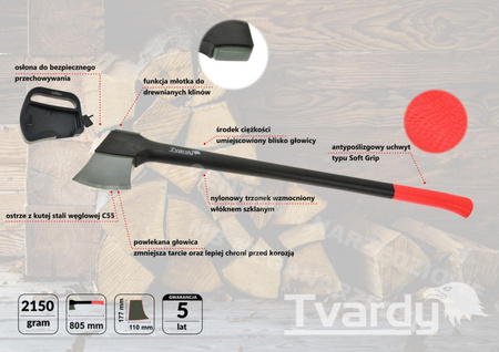 SIEKIERA CIESIELSKA 2150g 805mm DO DREWNA TVARDY