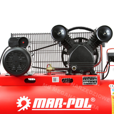 MAR-POL Kompresor olejowy 100L V2 dwutłokowy