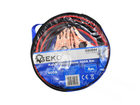 Kable rozruchowe 900A 2x6 m przewody do auta i busa G80044 GEKO