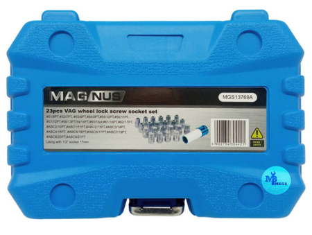 MAGNUS Nasadki do śrub kół złodziejek vw 23szt nasadek