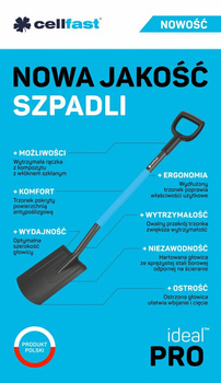 Szpadel prosty hartowany kompozytowy 1200 mm 1,9 kg 40-203 CELLFAST