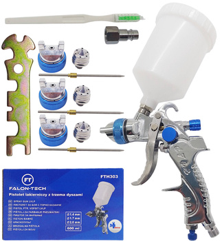 FALON TECH Pistolet lakierniczy HVLP z trzema dyszami