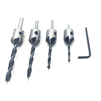 Wiertła do drewna 3-6 mm z pogłębiaczem 5 szt FT3450 FALON TECH