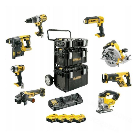 DEWALT ZESTAW COMBO 18V DCD996+DCF880+DCG405+DCS331+DCS367+DCS570+DCH273+DCL050 4x5,0Ah WÓZEK TS DEWALT