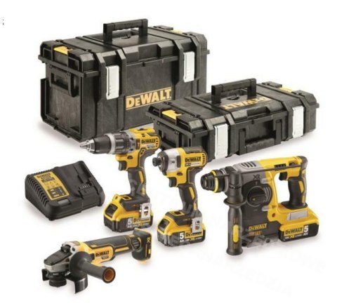 DEWALT.ZESTAW COMBO 18V (DCG405+DCH273+DCD796+DCF887) 3x5,0Ah 2xTSTAK DCK422P3 DEWALT