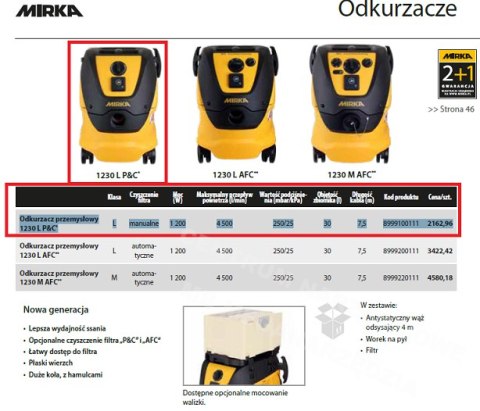 MIRKA ODKURZACZ 1230 L PC 1200W L