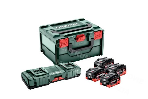 METABO.AKUMULATOR 18V 10,0Ah LIHD x4 +ŁADOWARKA ASC 145 DUO +METABOX