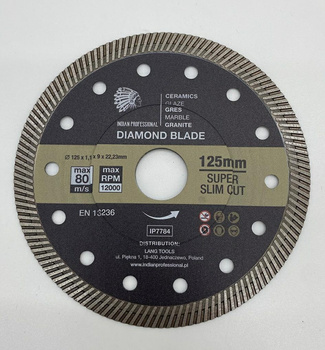 Tarcza diamentowa 125mm 1,1mm 22,2mm IP7794 INDIAN PROFESSIONAL